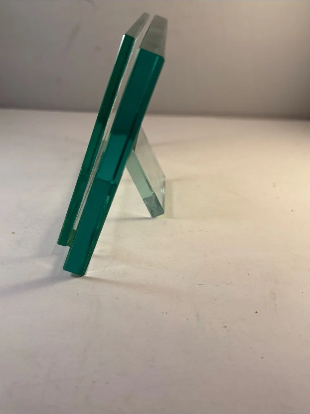 Milano Clarity Heavy Glass Desktop Picture Frame Frameless Ticket Holder 6.5x4